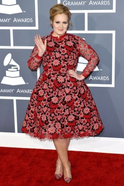 Adele at Grammys-courtesy of Vogue - Vintage Style Inspiration - 1960s floral - mad men