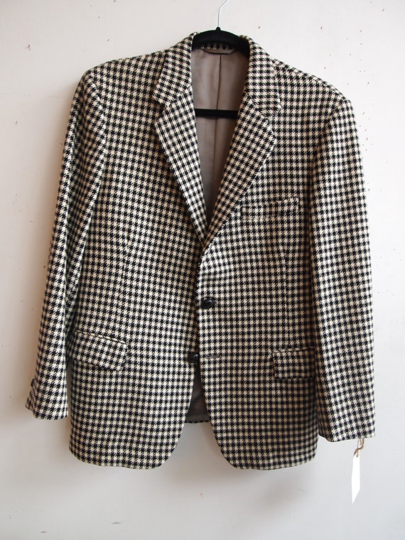 THE EYE OF FAITH VINTAGE- Ouija Board Houndstooth Black and White Morrisey Blazer