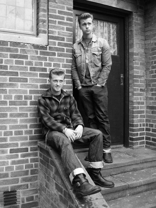 Two 1950s Rockabilly teens - vintage mens fashion style inspiration- the devil may care