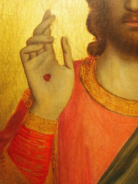 Detail of the Peruzzi Altarpiece - christ wounds- revealing the early renaissance: stories and secrets in florentine art at the AGO