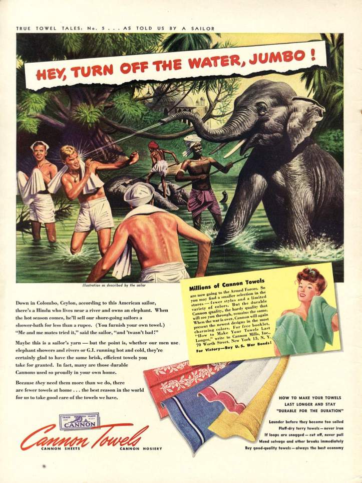Vintage 1940s Common Towels Ads - Paradise Lost - Military Men in the Jungle