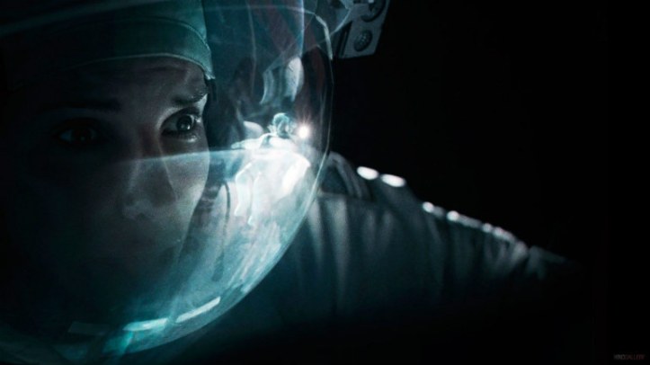 Sandra Bullock is Scared- Gravity film (2013)